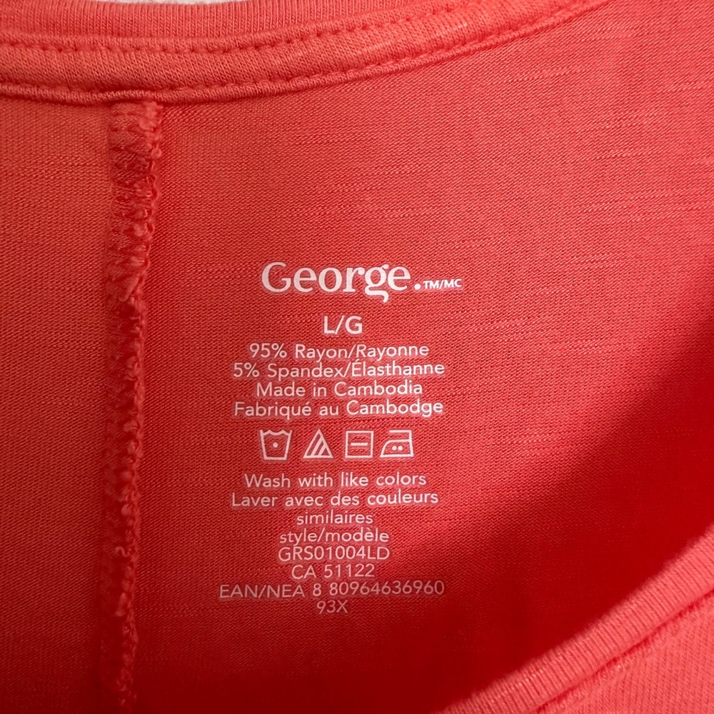 5/$20 XL, George Coral Scoop Neck Tank Top - Picture 4 of 8